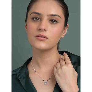 Compre Mangalsutra de Plata Pura, Elegantes Cadenas Vintage con Oro Blanco, Oro Rosa o Diamantes, para Regalo de Compromiso para Esposa - Product Image 4