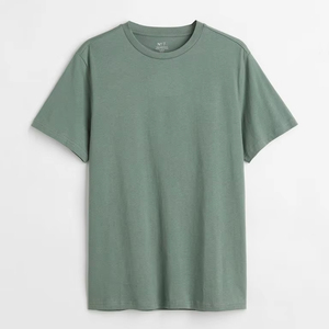 Transpirable 100% hombres grande gris manga clásica Casual cuello redondo algodón camiseta adulto - Product Image 1