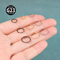 ASTM F136 Titane Septum Clicker Nez Côté Micro insert Zircon Anneau Articulé Segment Cartilage Hoop Boucle D'oreille Piercing En Gros