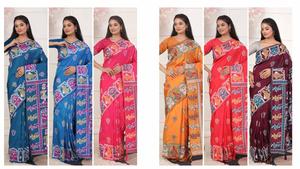 Saree de seda de moda de peso ligero y suave de primera calidad con estampado completo perfecto para todas las ocasiones - Product Image 6