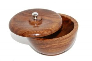 Bol décoratif Meena en bois naturel fabriqué à la main, petit bol à soupe en bois fait à la main pour la nourriture à la maison en métal - Product Image 2