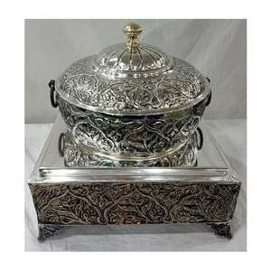 Lujoso plato de frotamiento de acero inoxidable dorado, calentador de alimentos para buffet para fiestas de boda, utilizado como artículos de fiesta de boda - Product Image 3