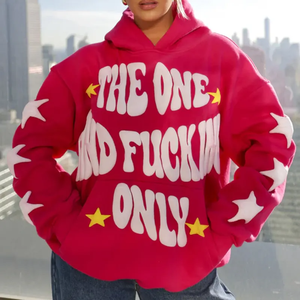 เสื้อฮู้ดผ้าคอตตอนสีทึบขนาดใหญ่2024ใส่ได้ทั้งชายและหญิงพิมพ์โลโก้ได้ตามต้องการสไตล์สตรีทแวร์สำหรับ3D ตัวอักษรผู้ชายฤดูหนาว - Product Image 2