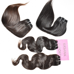 Machine Double Trame Cuticule Alignée 100% Naturel Non Transformé Vierge Raw Indien Remy Grade Ondulés Noir Femmes Extensions de Cheveux Humains - Product Image 3