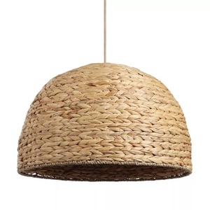 Lámpara colgante de ratán natural Althea, accesorio de iluminación tejido a mano con base de bombilla E26, tamaños pequeños para interiores costeros bohemios modernos - Product Image 1