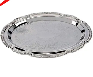 Bandeja Rectangular de Acero Inoxidable Plateada Elegance 2026 con Asas, Plato para Servir Alimentos con Acabado Pulido para Uso en Hoteles - Product Image 4