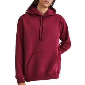 7.8 onces, 50/50 coton/poly polaire à capuche avec couleur marron poche kangourou sweat-shirts en gros hommes Bundle sweat à capuche uni - Product Image 1