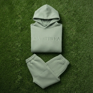 Ensemble de survêtement vert sauge pour femme : sweat à capuche et pantalon de jogging assorti, tenue décontractée et sportswear - Product Image 6