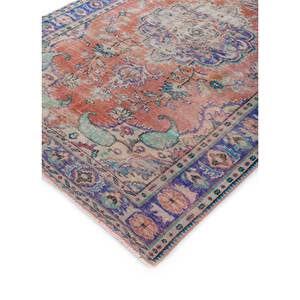 Tapis en laine noué à la main vintage, motif médaillon multicolore abstrait rectangulaire pour salon, couloir, Pae-2877, techniques artisanales - Product Image 2