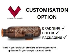 Gran Oferta de Demanda: Hormigón Autonivelante de 330 GM Ant. Botella de cobre grabada de 1 litro, elaborada con cuidado y grabada con elegancia, el compañero perfecto para la hidratación. - Product Image 3