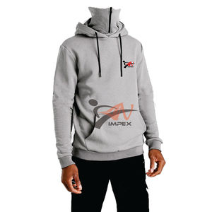 คุณภาพสูงที่กําหนดเองการพิมพ์โลโก้ผู้ชายเสื้อสวมหัว Hoodie วัสดุที่กําหนดเองยืดหยุ่นผู้ชายเสื้อสเวตเตอร์ Hoodie - Product Image 3