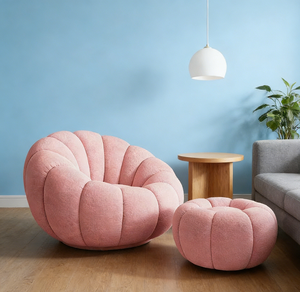 Offerta a Tempo Limitato: Poltrona Ergonomica in Peluche Teddy con Struttura Robusta, Poggiapiedi e Sgabello per Piccoli Appartamenti e Camere <span class=keywords><strong>da</strong></span> <span class=keywords><strong>Letto</strong></span> - Product Image 3