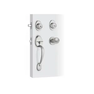 Poignée de porte et de fenêtre chromée mate Hermex Lugo Key-KEY avec bouton Unité unique dans une boîte - Product Image 1