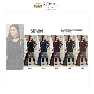 Enorme Venta de calidad superior diseño elegante ropa India mujeres Georgette Salwar traje con trabajo de bordado de hilo múltiple - Product Image 6