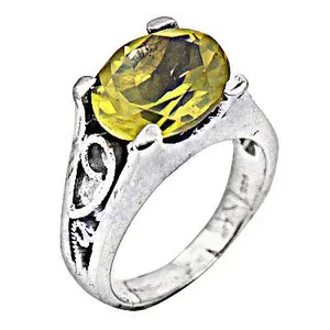 แหวนเงินแท้ 925 ดีไซน์เรขาคณิตประณีต ประดับด้วยพลอยซิทรินเจียระไน ชุบเวอร์เมล์และโรเดียม สำหรับผู้หญิง ตัวเรือนชุบแพลตตินัม ของขวัญเครื่องประดับ - Product Image 2