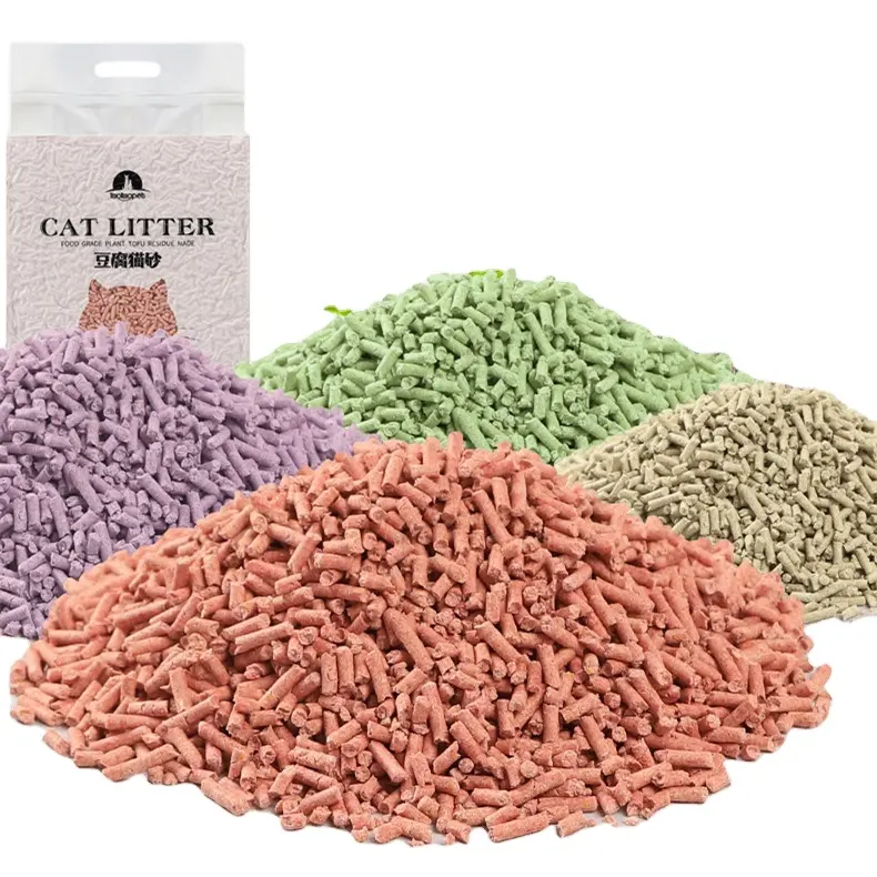 Tofu Cat Litter Manufacturer 6L Plant Degradable dust-free clumping Cat Litter Wholesale 5 Flavors absorption Health Cat Sand