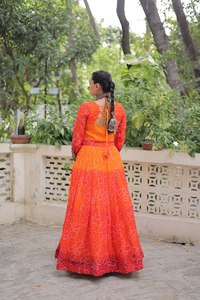 NOUVEAU Zain Exports LEHNGA BANDHANI IMPRIMÉ avec TRAVAIL KUTCH GAMTHI LONGUEUR RÉGULIÈRE REVERSIBLE CASUAL pour DIWALI/MARIAGE - Product Image 5