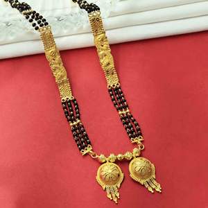 Venta al por mayor 24K formando oro relleno largo Vati Mangalsutra, tradicional indio Vati Mangalsutra, uso diario oro acabado Mangalsutra - Product Image 3