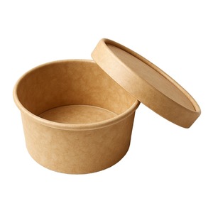 250ml grado alimenticio desechable bambú marrón papel Kraft pulpa salsa taza contenedor almuerzo cuencos para comida - Product Image 3