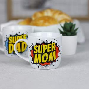Juego de Tazas de Cerámica con Diseño Simple de Super Mamá, Aptas para Lavavajillas y Microondas, Ideales para Regalos - Product Image 3