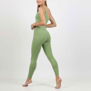 Conjunto Deportivo para Mujer, Ropa de Yoga, Diseño Sólido, Transpirable, Ecológico, Cintura Alta, para Entrenamiento y Fitness - Product Image 2