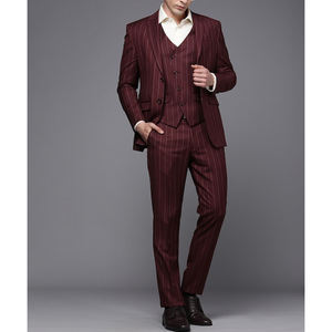 Traje de boda de 3 piezas de lujo de calidad Premium para hombre, conjunto de traje de oficina de negocios de Color sólido ajustado a la moda, chaqueta para hombre, esmoquin, ropa de fiesta - Product Image 4