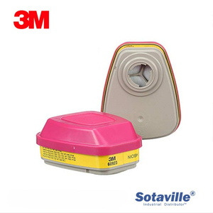 Filtro de cartucho 3M 60923, P100 aprobado por NIOSH que proporciona protección contra ciertos vapores orgánicos, gases ácidos y partículas - Product Image 1