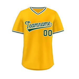 Sublimation Blank <b>Yellow</b> Material Polyester Branded Breathable Vintage Baseball Jersey <b>Men</b> Women - Product Image 1