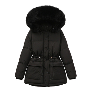 Chaqueta Bomber Acolchada de Invierno para Mujer, con Capucha de Piel de Vaca, Impermeable, Resistente al Viento, Ecológica, con Relleno de Poliéster, Manga Larga, Corte Regular - Product Image 2