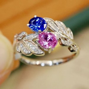 Solid <b>925</b> Sterling <b>Silver</b> Classic Style <b>Ring</b> Unique Trendy Design Natural Tanzanite Tourmaline Oval Cut Wedding Engagement Party - Product Image 1