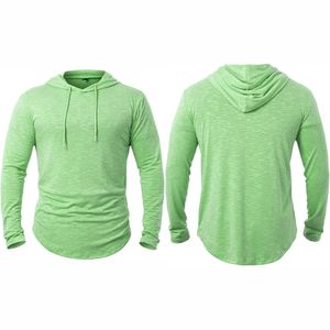 Venta al por mayor de los hombres 100% algodón sudaderas con capucha con mangas largas y bordado liso teñido con capucha para los hombres - Product Image 6