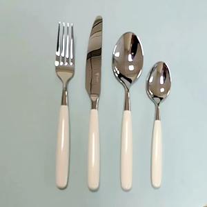 Cubiertos de acero inoxidable con acabado Chapado en Color dorado y mango negro, cubiertos aptos para lavavajillas para el hogar, boda, café, uso, Juego de 4 - Product Image 6