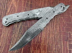 Lotto di migliore qualità di 5 pezzi di coltelli da caccia con lame vuote in acciaio forgiato damasco con coltelli. - Product Image 3