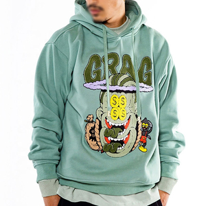 Nouveaux sweats à capuche pour hommes en chenille brodée, 100% coton, logo personnalisé, anti-froissement, respirant, écologique, de haute qualité, longs - Product Image 1