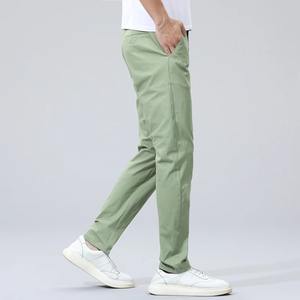 กางเกงลำลองทรงตรงสำหรับผู้ชายกางเกงสีกากีสีเทาอ่อนผ้าคอตตอนแบบ98% แนวธุรกิจสำหรับฤดูใบไม้ร่วงฤดูหนาวขนาด38 40 - Product Image 1