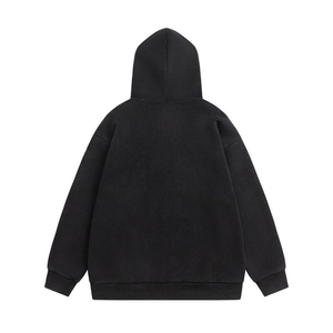 เสื้อมีฮู้ดผ้าคอตตอนสำหรับผู้ชาย, เสื้อฮู้ดพิมพ์ลายสตรีทเลิฟทรงหลวมมีซิปปัก3D สำหรับฤดูหนาว - Product Image 2