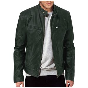 Chaqueta de Cuero de Diseño Ajustado para Hombre, Talla Grande, Impermeable, con Relleno de Poliéster, Chaqueta Sofisticada para Hombre - Product Image 1