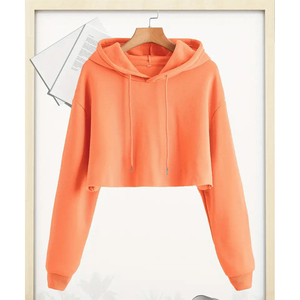 Sweat à capuche court tendance et élégant pour femmes, en tissu polaire, streetwear décontracté pour un confort quotidien et un look moderne - Product Image 1