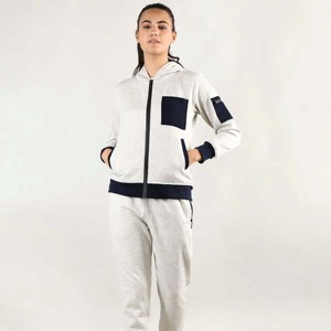 Women Zipper Tracksuit Lightweight Two-Piece Sportswear <b>Set</b> with Zipper Jacket and Stretchable Pants Ideal for Casual Wear - Product Image 3