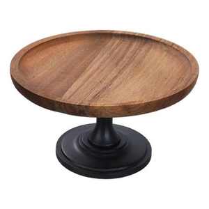 Support à gâteau de luxe en bois de sheesham naturel, écologique, design végétal, pour une présentation élégante de gâteaux, desserts, muffins, mariages, buffets - Product Image 3