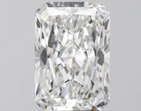 Berlian CVD hasil lab, potongan radiant, kejernihan VVS-VS, warna E, 8.00 CT, bersertifikat IGI, model DLRA-08.