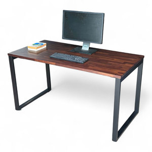 HBWD005 Escritorio de Madera de Acacia de 140x70cm con Patas de Hierro Ensambladas, Muebles de Oficina Modernos y Minimalistas para Dormitorio, Mesa de Computadora Resistente - Product Image 1