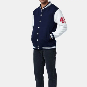 Veste universitaire en molleton pour homme à manches longues avec logo personnalisé à vendre Dernier design Veste universitaire en molleton pour homme Service OEM - Product Image 4