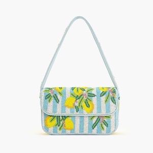 <b>White</b> blue colour Indian Fashion Style Handmade Beaded Designer Clutch <b>Bag</b> Bohemian Style <b>Evening</b> Shopping Party Shoulder <b>Bags</b> - Product Image 3