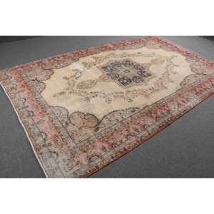 Tapis turc, tapis vintage 6,8x10,9 pieds, tapis en laine rouge style sud-ouest - Product Image 4