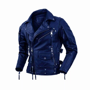 Chaqueta de cuero ajustada para hombre, chaqueta negra, chaqueta de cuero PU de moda británica de alta calidad para hombre - Product Image 4