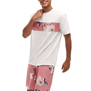 Ensemble chemise et short décontracté pour homme en été, avec impression par transfert thermique personnalisée, tissu tricoté 450g - Product Image 6