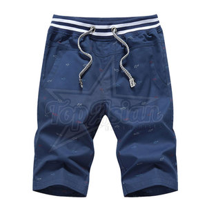 Pantalones cortos informales de algodón para hombre, venta al por mayor, tela transpirable suave, logotipo personalizado, cintura elástica, OEM disponible - Product Image 1