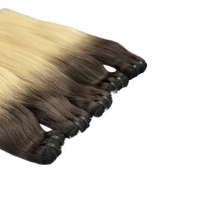 Vente en gros de cheveux vierges russes Remy, tissage en lot naturel brut non transformé, extensions de cheveux teints en machine à double trame 100g - Product Image 2