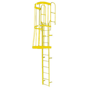 Échelle verticale fixe avec cage de sécurité, échelle d'accès au toit industrielle, fabricant vietnamien, certifié ISO, conforme OSHA, OEM - Product Image 1